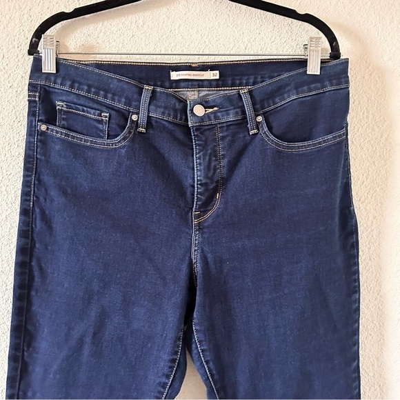 Levis 315 Shaping Bootcut Blue Dark Wash Jeans  Women Sz 32 - Picture 7 of 10